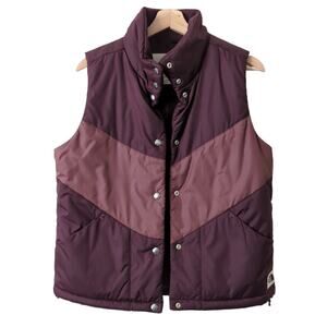 The North Face Women's Sylvester Vest Purple Color Block Retro Puffer Small EUC